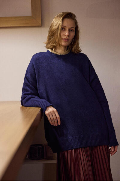 Touché Privé DÜZ RENK OVERSIZE KAZAK