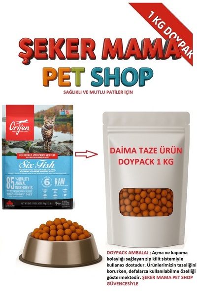 Orijen Six Fish Tahılsız Kedi Maması Özel Paket 1 kg