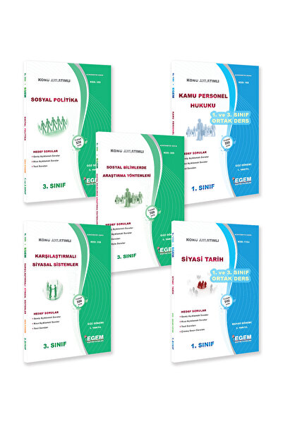 Egem Eğitim Yayınları AÖF 3. Sınıf Siyaset Bilimi ve Kamu Yönetimi Güz Dönemi...