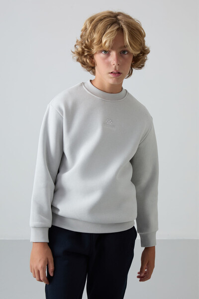 TOMMY LIFE Boy's Embroidered Sweatshirt - Soft Texture, Thick Feather Inside, Stone Cotton Standard Fit - 11232