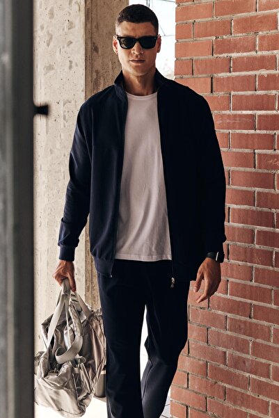 TOMMY LIFE Ανδρικό κοστούμι αθλητικής φόρμας Navy Blue, παχύ, μαλακής υφής Comfort Fit Basic - 85260