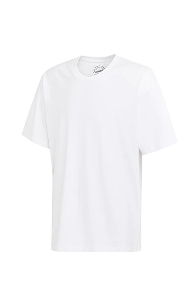 COMBİNE MİCHAİL Men's 100% Organic Cotton Thick Textured Comfort Fit Crew Neck White T-Shirt