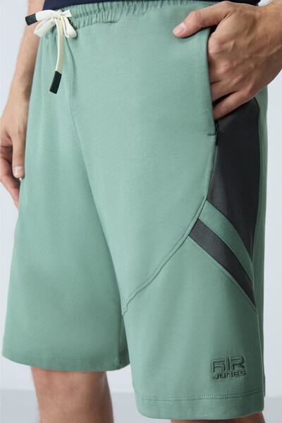 AIR JONES Basic Men's Shorts - Light Green, Cotton, Thick Soft Texture, Standard Fit - 81281