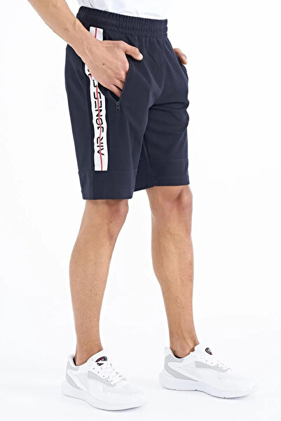 AIR JONES Clive Navy Blue Standard Fit Men's Shorts - 81249