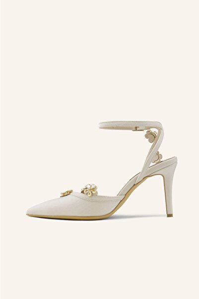 MARCATELLI Şampanya Saten Bloom Stiletto