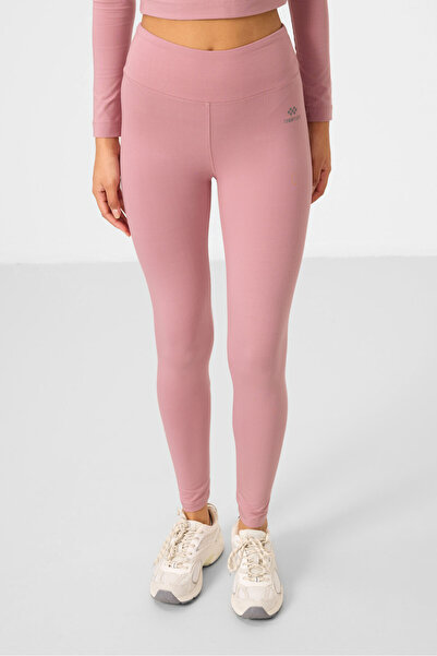 TOMMY LIFE Dusty Rose High Waist Long Sleeve Slim Fit Crop Top Women's Tights Set - 95286