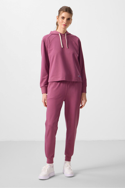 TOMMY LIFE Soft Cherry Hooded Oversize Women's Tracksuit Set - 95336
