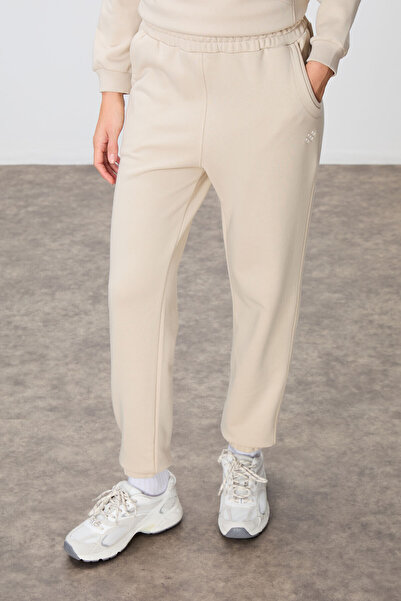 TOMMY LIFE Σετ φόρμας μπεζ Oversize Fit Cotton - Stand Collar, Smooth - 95342