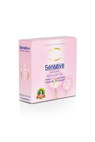 Enjoy Sensitive Condoms – 3pcs | Ultra-Thin, Skin-Friendly, Comfortable Fit for Men