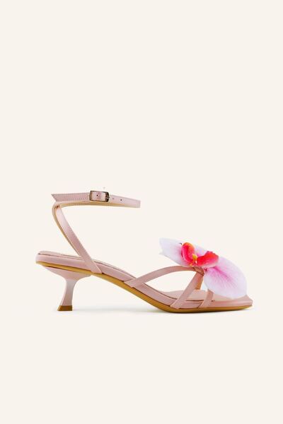 MARCATELLI Pudra Saten Florence Mini Topuklu Sandalet