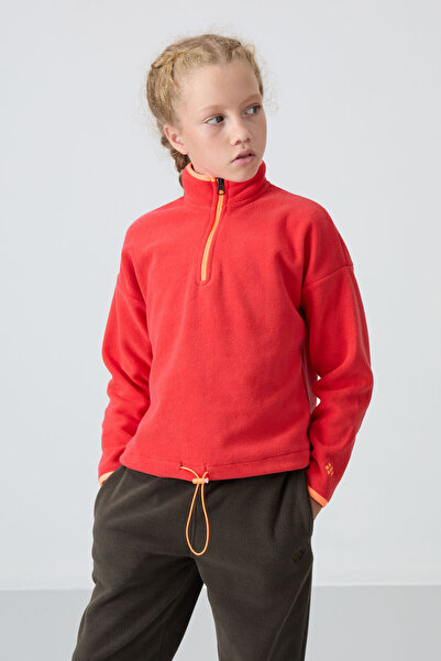 TOMMY LIFE Fiesta  Kalın Yumuşak Dokulu Standart Fit Nakışlı Polar Kız Çocuk ...