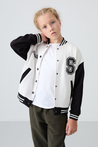 TOMMY LIFE سترة مدرسية للفتيات مطرزة من القطن الإكرو مع شعر داخلي ناعم الملمس...