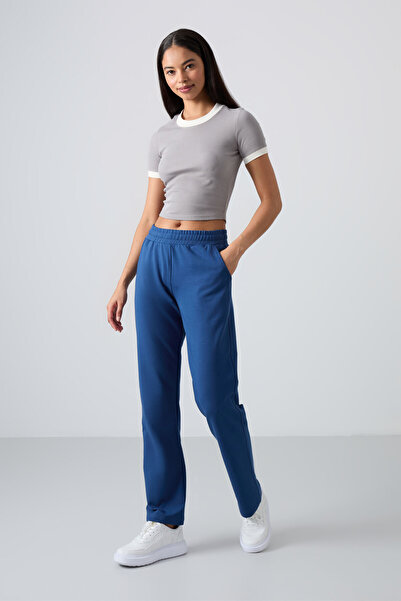 TOMMY LIFE Parliament High Waist Pocket Comfortable Form Classic Leg Women's Tracksuit Bottom - 94584