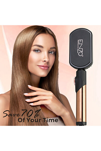 ENZO Professional Hair Straightener Brush EN-4002 – 3-in-1 Styler, Dryer & Vo...