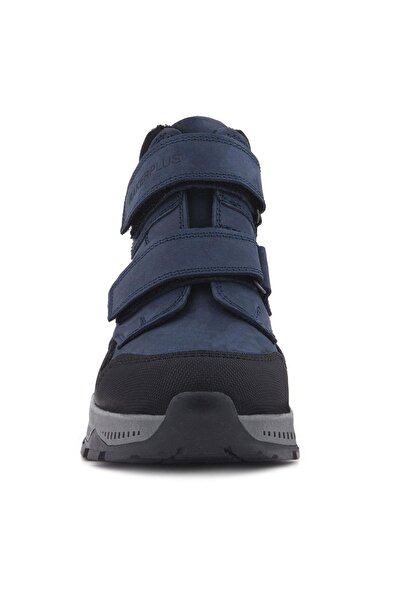 Rakerplus Μπότες για αγόρια Trekking από γνήσιο δέρμα Navy Blue Velcro