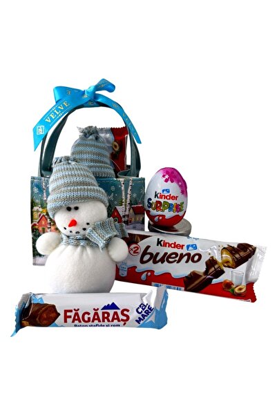 velve Pachet Secret Santa cu Om de Zapada,Kinder Bueno,Fagaras,Kinder Surprise,cosulet tematic de Craciun