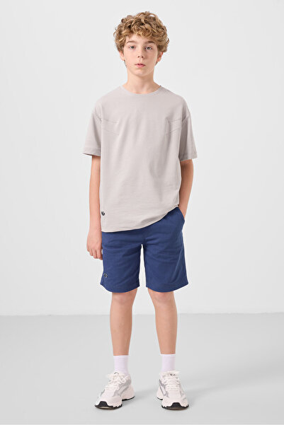 TOMMY LIFE Stone-Parliament Cotton Oversize Fit Υφαντό ελαφρύ εύκαμπτο ανδρικό σορτς Chino - 11277