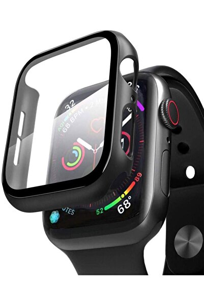 Mi7a Apple Watch 2 3 4 5 6 Seri 44 Mm Ekran Koruyucu Kılıf Cam 360 Derece Tam Koruma