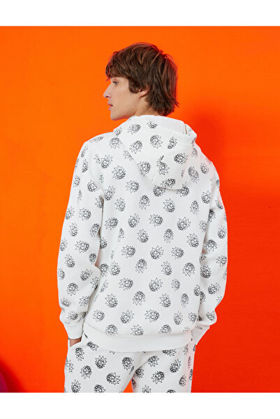 Koton Φούτερ με κουκούλα Rick and Morty επένδυση fleece Αδειοδοτημένο με τύπωμα