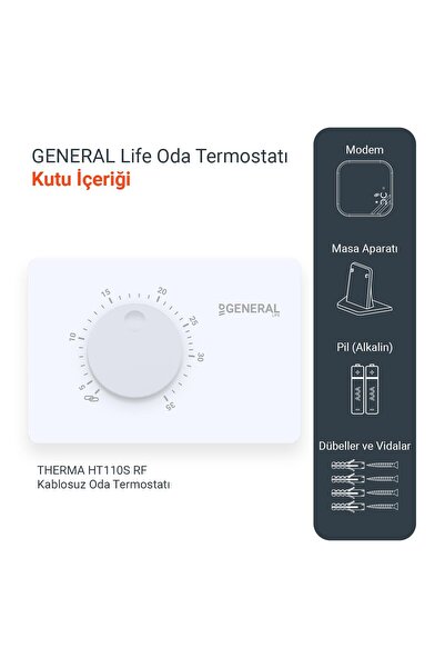 GENERAL Life Therma HT110S RF Kablosuz Oda Termostatı -Beyaz