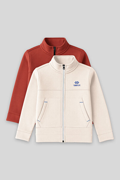 TOMMY LIFE Стандартна кройка 2-компонентен комплект Бежово-теракота Момчешка ...