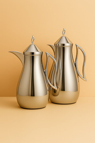 DVINA طقم ترامس مكون من قطعتين ستانلس ستيل 1لتر + 0.7 لتر