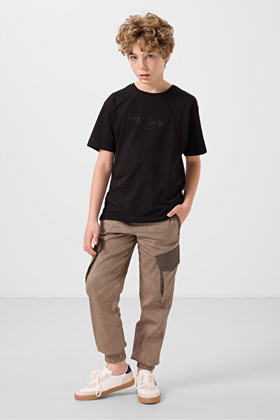 TOMMY LIFE Camel Standard Fit Woven Lightweight Flexible Chino Boys' Trousers - 11271