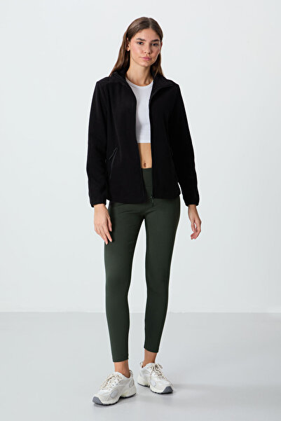 TOMMY LIFE Γυναικείο φούτερ από φλις με άνετη φόρμα με ψηλό γιακά 2 συσκευασιών μαύρο-αποξηραμένο ροζ - 97173