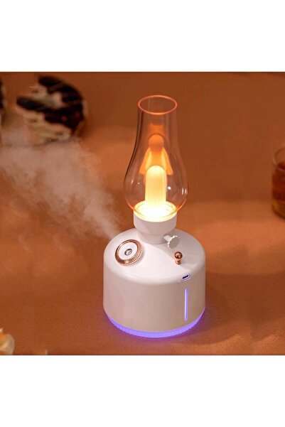 Mi7a Dekoratif Vintage Lamba Şarj Edilebilir Hava Nemlendirici Buhar Makinesi 300ml Aroma Difüzör