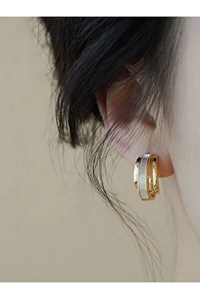 OEM Royal Drop Elegance Earrings – Cubic Zirconium Crystals and Mother of Pearl Elements, 18K Gold Plated