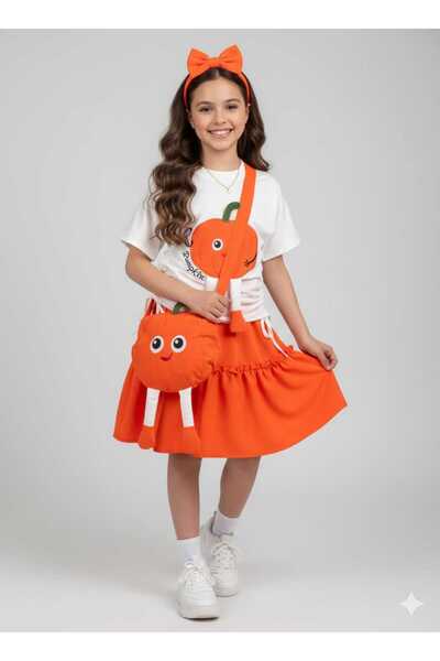 Burçak Butik Комплект із 4 предметів для дівчинки: футболка, спідниця, шпильк...