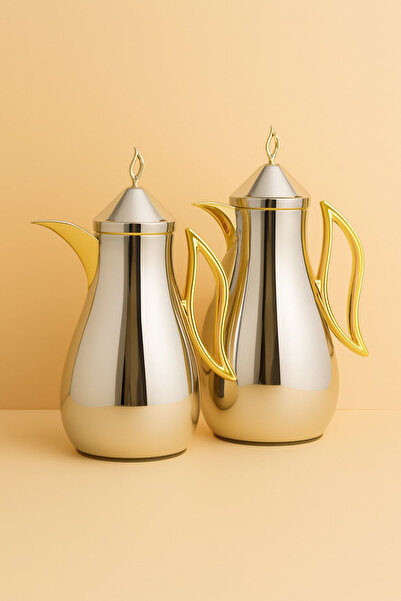 DVINA طقم ترامس مكون من قطعتين ستانلس ستيل 1لتر + 0.7 لتر