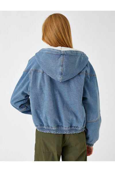 Koton Jachetă de blugi cu glugă Sherpa