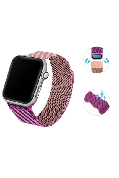 Mi7a Apple Watch 1 2 3 4 5 6 7 Se Uyumlu 42 Mm/44 Mm/45 Mm Hasır Örgü Metal M...