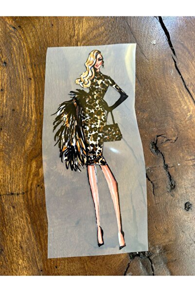 Gönülden Tasarım Ținută de damă cu imprimeu de transfer cu model leopard - lipire cu fier de călcat, 21x9 cm