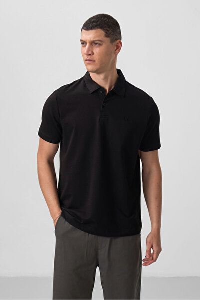 TOMMY LIFE Standard Fit Basic Polo Neck 2-Pack Black-White Men's T-Shirt - 87768