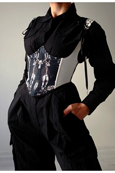 Pinn Жіночий пояс-корсет у вінтажному стилі з лісовим візерунком