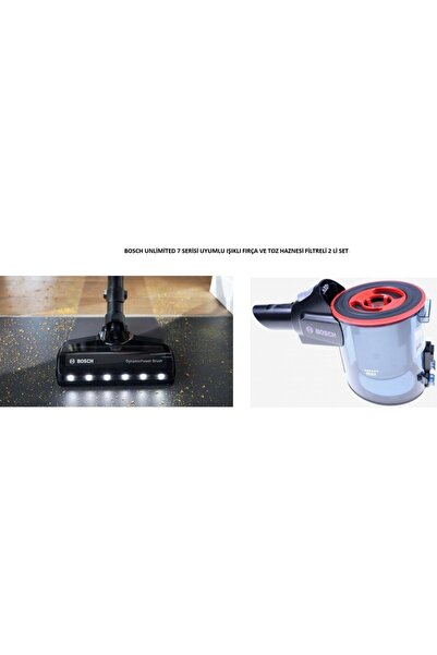 Bosch UNLİMİTED 7 SERİSİ IŞIKLI FIRÇA VE TOZ HAZNESİ 2 Lİ SET