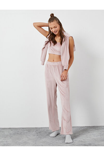 Koton Beli Lastikli Pijama Altı Rahat Kesim Kadife Yumuşak Dokulu