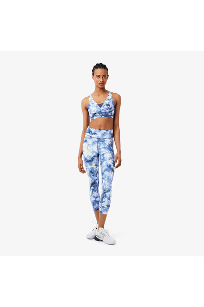 Lacoste Kadın Slim Fit Desenli Lacivert Tayt