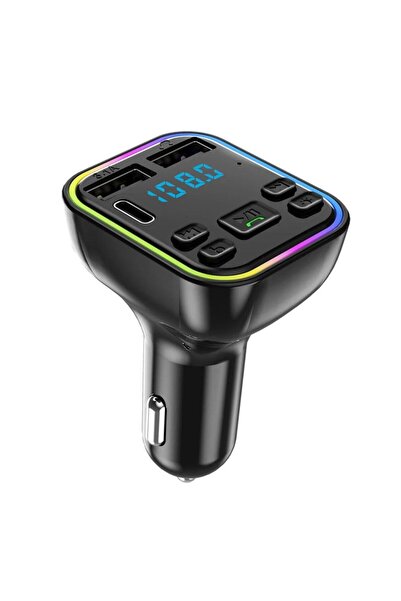 Mi7a Araç Fm Transmitter Bluetooth Usb Mp3 Sd Kart Çakmaklık Girişli 7 Renk L...