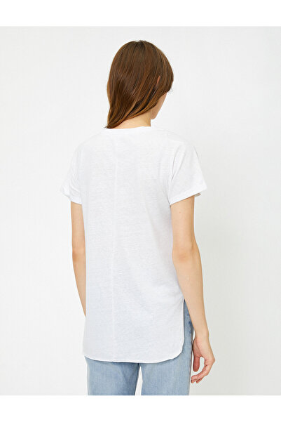 Koton Dámské bílé tričko 5YAK13706QK