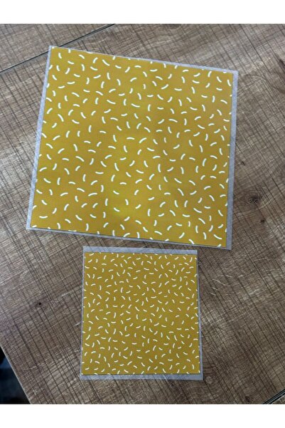 Gönülden Tasarım 2 BUC. IMPRIMARE DE TRANSFER CU MODEL FĂCUTĂ DE FIER - MUSTARDE 19X19-11X11