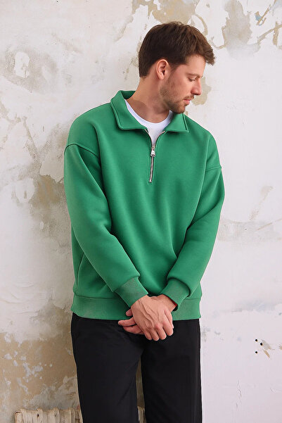 COMBİNE MİCHAİL Мъжка блуза с половин цип и редовна кройка - ÇAĞLA