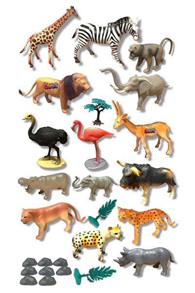toysandmore Kaplan Fil Zebra Çıta Aslan Et Malzeme Ayakta Duran Vahşi Hayvan Seti Oyuncak