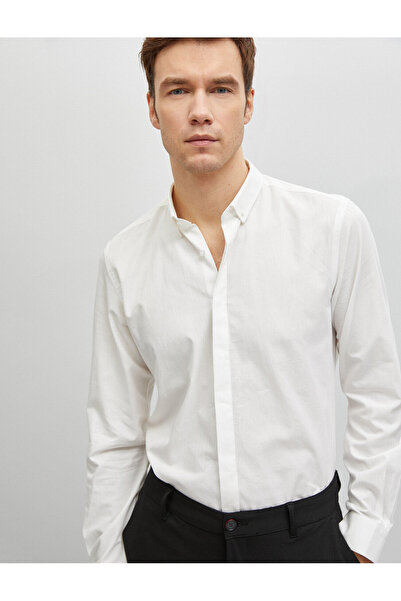 Koton Weißes Herrenhemd 8KAP69450KW
