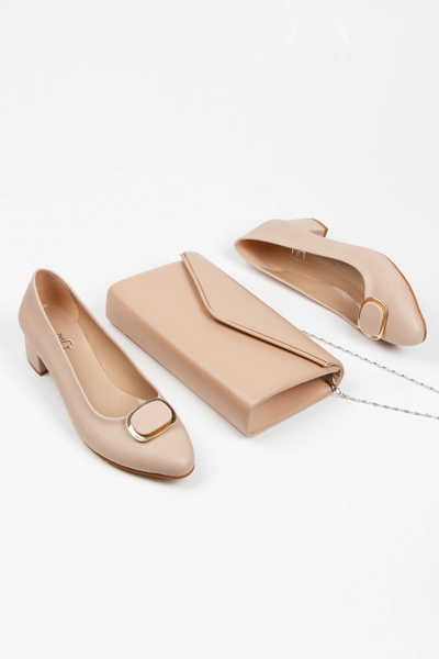 Miss Mitto Дамски обувки на токчета от изкуствена кожа, телесен цвят, 3 см, к...
