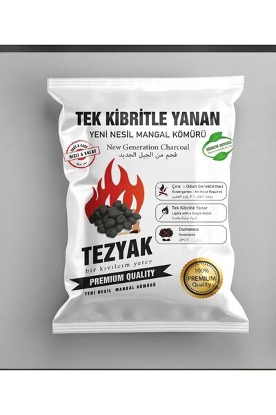 TEZYAK Tek Kibritle Yanan Yeni Nesil Mangal Kömürü