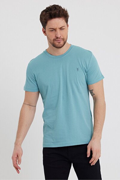 COMBİNE MİCHAİL Ανδρικό μπλουζάκι Slim Fit Crew Neck 5 Pack - Λευκό, Πορτοκαλί, Γκρι, Cagla, Χακί