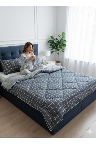 GALAWARRA Welsoft Cotton Double Sided Double Duvet + 2 Pillowcase Set